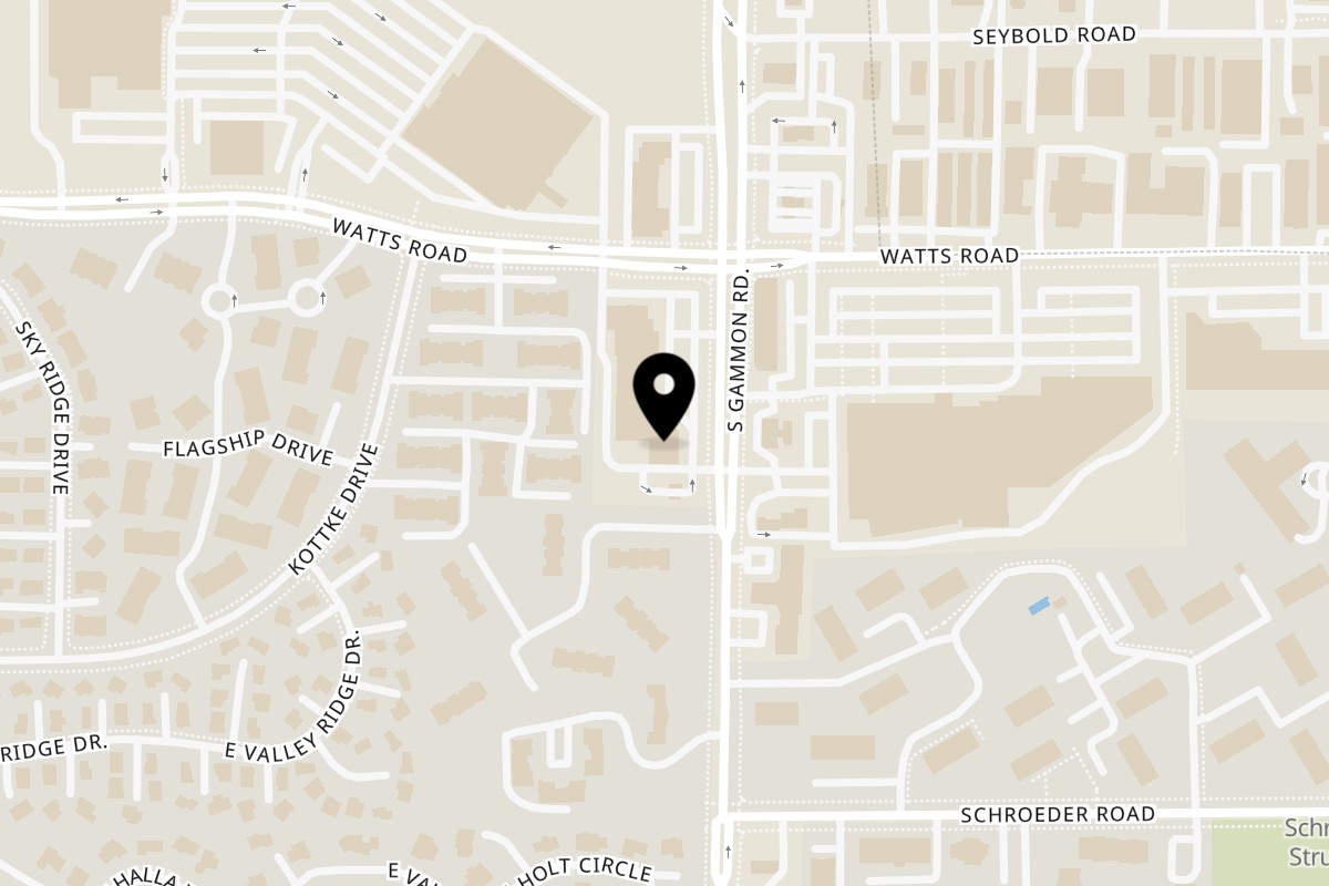 Map showing the location of Pancake Cafe Madison on 724 S Gammon Rd in Madison